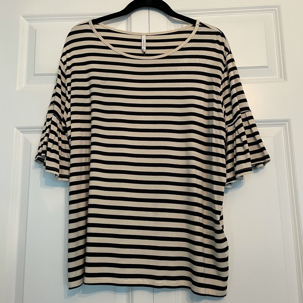 Z Supply Flutter Sleeve Striped Top